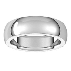 Platinum 6 mm Half Round Comfort Fit Heavy Band Size 11.5 - BN & CO JEWELRY