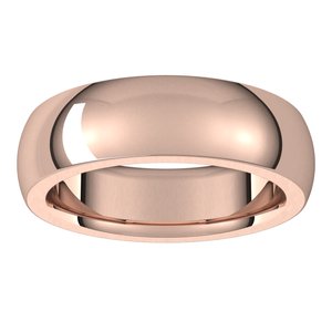 14K Rose 6 mm Half Round Comfort Fit Heavy Band Size 8 - BN & CO JEWELRY