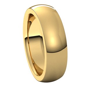 14K Yellow 6 mm Half Round Comfort Fit Heavy Band Size 7 - BN & CO JEWELRY
