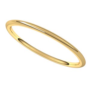 14K Yellow 1 mm Half Round Comfort Fit Light Band Size 10.5 - BN & CO JEWELRY