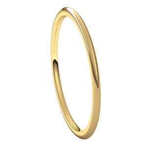 14K Yellow 1 mm Half Round Comfort Fit Light Band Size 5 - BN & CO JEWELRY