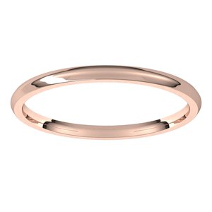 14K Rose 1.5 mm Half Round Comfort Fit Light Band Size 6 - BN & CO JEWELRY