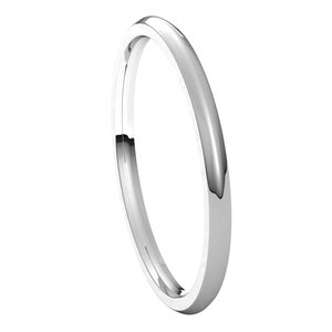 14K White 1.5 mm Half Round Comfort Fit Light Band Size 5.5 - BN & CO JEWELRY