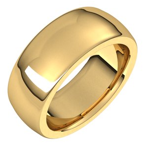 14K Yellow 8 mm Half Round Comfort Fit Heavy Band Size 7 - BN & CO JEWELRY