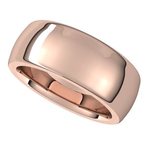 14K Rose 8 mm Half Round Comfort Fit Heavy Band Size 12.5 - BN & CO JEWELRY