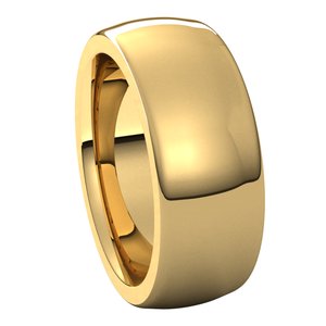 14K Yellow 8 mm Half Round Comfort Fit Heavy Band Size 7 - BN & CO JEWELRY