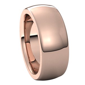 14K Rose 8 mm Half Round Comfort Fit Heavy Band Size 12.5 - BN & CO JEWELRY