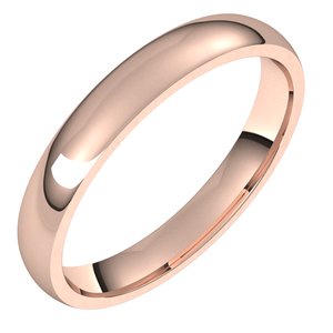 14K Rose 3 mm Half Round Comfort Fit Light Band Size 4.5 - BN & CO JEWELRY