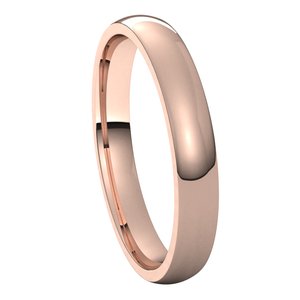 14K Rose 3 mm Half Round Comfort Fit Light Band Size 8.5 - BN & CO JEWELRY