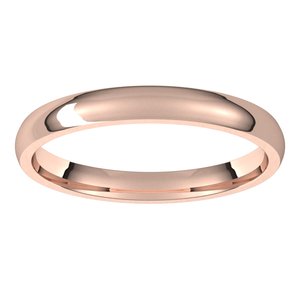 14K Rose 2.5 mm Half Round Comfort Fit Light Band Size 5 - BN & CO JEWELRY