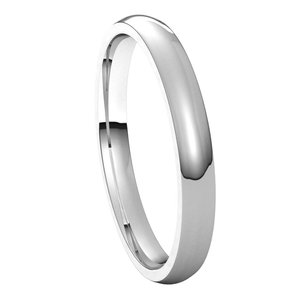 10K White 2.5 mm Half Round Comfort Fit Light Band Size 8.5 - BN & CO JEWELRY
