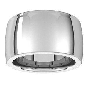 14K White 12 mm Half Round Comfort Fit Heavy Band Size 7 - BN & CO JEWELRY