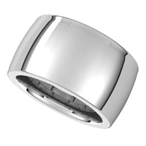 14K White 12 mm Half Round Comfort Fit Heavy Band Size 7 - BN & CO JEWELRY