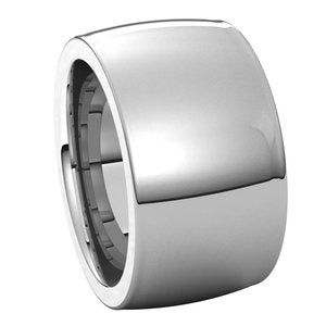 14K White 12 mm Half Round Comfort Fit Heavy Band Size 7 - BN & CO JEWELRY