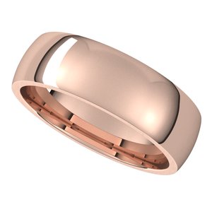 10K Rose 5 mm Half Round Comfort Fit Light Band - BN & CO JEWELRY