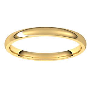 18K Yellow 2 mm Half Round Comfort Fit Light Band Size 8 - BN & CO JEWELRY