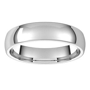 14K White 4.5 mm Half Round Comfort Fit Light Band Size 10 - BN & CO JEWELRY