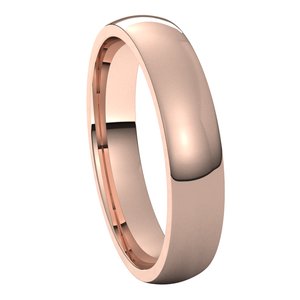 10K Rose 4 mm Half Round Comfort Fit Light Band - BN & CO JEWELRY