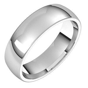 14K White 5.5 mm Half Round Comfort Fit Light Band Size 10 - BN & CO JEWELRY