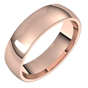 14K Rose 5.5 mm Half Round Comfort Fit Light Band Size 9 - BN & CO JEWELRY