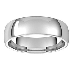 14K White 5.5 mm Half Round Comfort Fit Light Band Size 10 - BN & CO JEWELRY