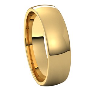 10K Yellow 5.5 mm Half Round Comfort Fit Light Band Size 9 - BN & CO JEWELRY
