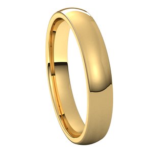 14K Yellow 3.5 mm Half Round Comfort Fit Light Band Size 8 - BN & CO JEWELRY