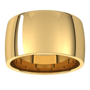 14K Yellow 11 mm Half Round Comfort Fit Light Band - BN & CO JEWELRY
