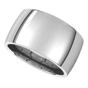14K White 11 mm Half Round Comfort Fit Light Band - BN & CO JEWELRY