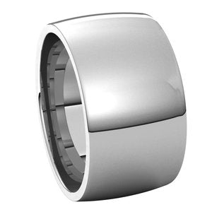 14K White 11 mm Half Round Comfort Fit Light Band - BN & CO JEWELRY