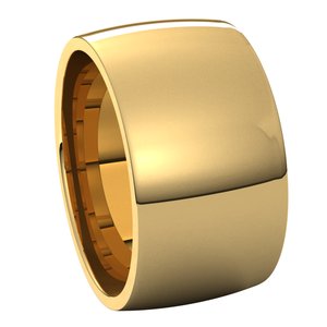 10K Yellow 11 mm Half Round Comfort Fit Light Band Size 8 - BN & CO JEWELRY