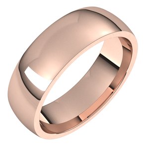 10K Rose 6 mm Half Round Comfort Fit Light Band - BN & CO JEWELRY