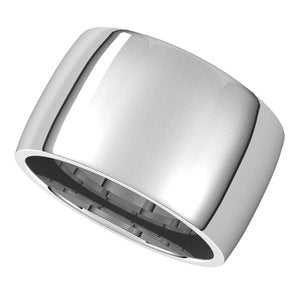 Sterling Silver 12 mm Half Round Comfort Fit Light Band Size 12 - BN & CO JEWELRY