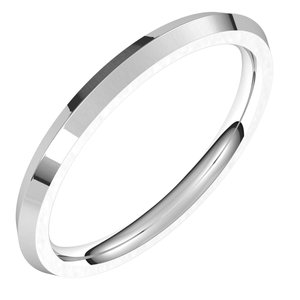 14K White 2 mm Knife Edge Comfort Fit Band Size 4 - BN & CO JEWELRY