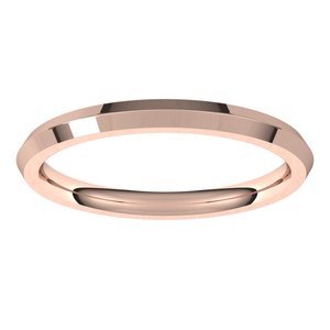14K Rose 2 mm Knife Edge Comfort Fit Band Size 5 - BN & CO JEWELRY