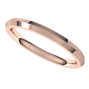 14K Rose 2 mm Knife Edge Comfort Fit Band Size 5 - BN & CO JEWELRY