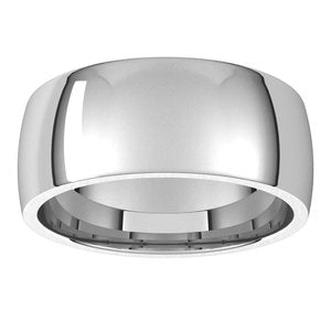 18K White 8 mm Half Round Comfort Fit Light Band Size 8.5 - BN & CO JEWELRY