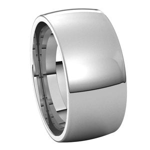 14K White 9 mm Half Round Comfort Fit Light Band Size 11 - BN & CO JEWELRY