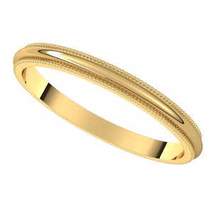 14K Yellow 2 mm Milgrain Half Round Band Size 4.5 - BN & CO JEWELRY