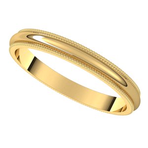14K Yellow 2.5 mm Milgrain Half Round Band Size 5.5 - BN & CO JEWELRY