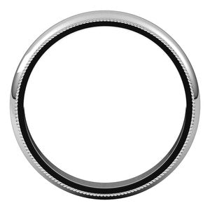 10K White 4 mm Milgrain Half Round Band Size 11 - BN & CO JEWELRY