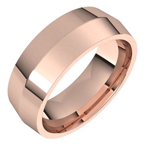 14K Rose 7 mm Knife Edge Comfort Fit Band - BN & CO JEWELRY