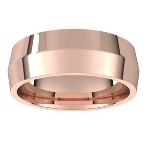 14K Rose 7 mm Knife Edge Comfort Fit Band - BN & CO JEWELRY