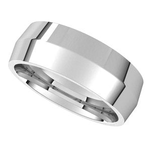 14K White 7 mm Knife Edge Comfort Fit Band - BN & CO JEWELRY