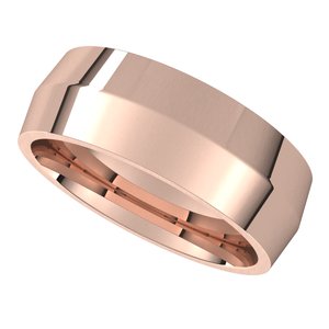 14K Rose 7 mm Knife Edge Comfort Fit Band - BN & CO JEWELRY
