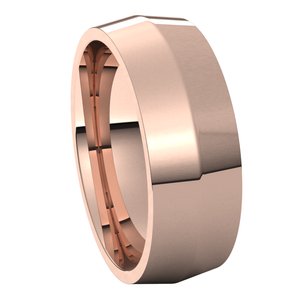 14K Rose 7 mm Knife Edge Comfort Fit Band - BN & CO JEWELRY