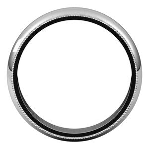14K White 5 mm Milgrain Half Round Band Size 6.5 - BN & CO JEWELRY
