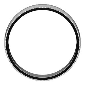 10K White 5 mm Milgrain Half Round Light Band Size 11 - BN & CO JEWELRY