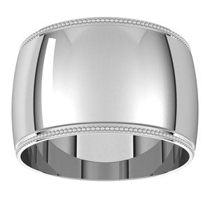 Milgrain Half Round Light Bands - BN & CO JEWELRY