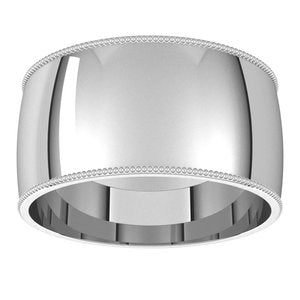 Sterling Silver 10 mm Milgrain Half Round Comfort Fit Band Size 10.5 - BN & CO JEWELRY